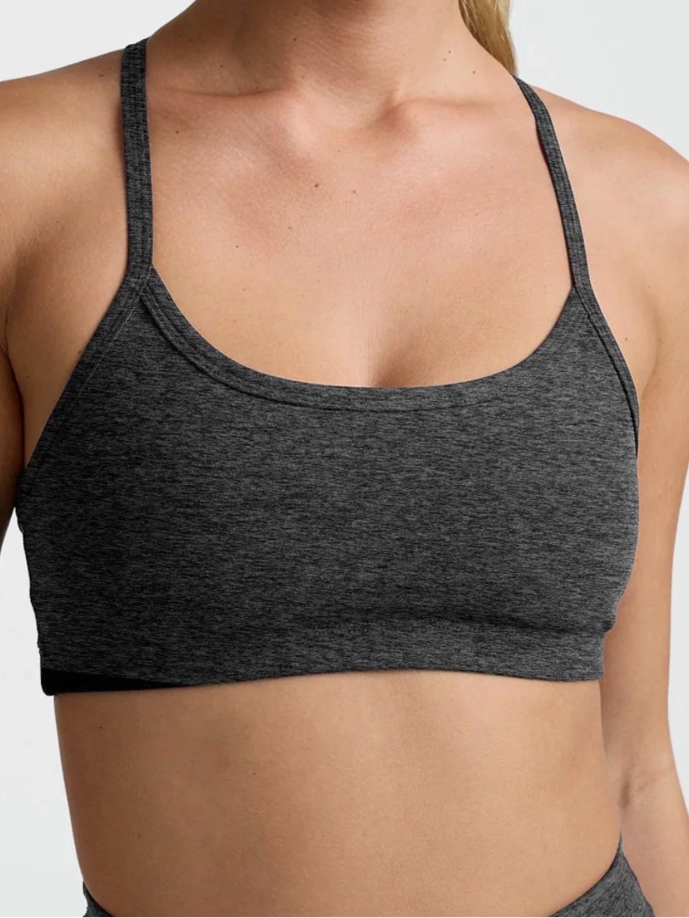 Beyond Yoga Spacedye Slim Racerback Bra Black Charcoal M